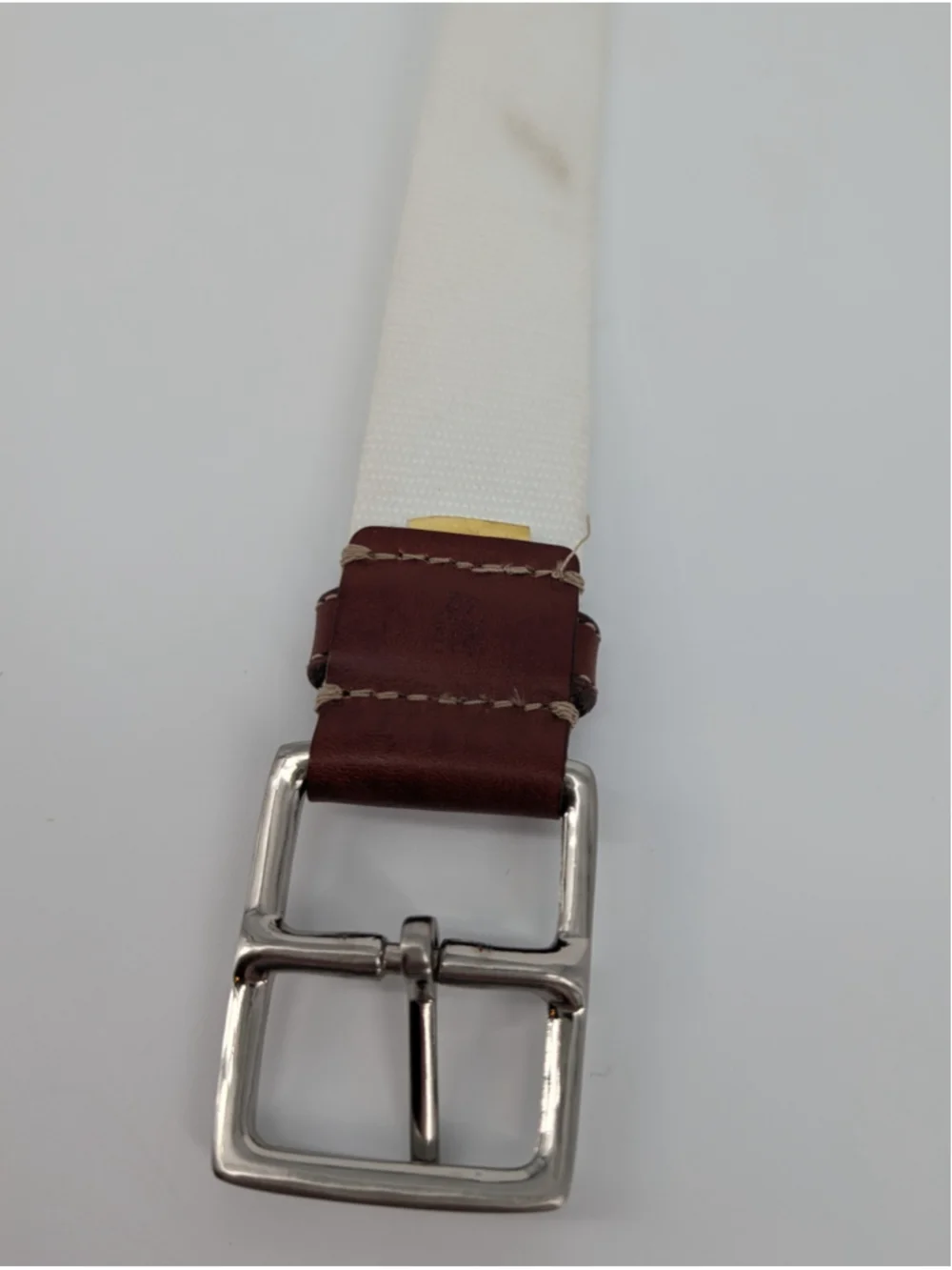 Martin Dingman Country Club White Webbing Belt Leather Trim Men’s 42 Golfcore